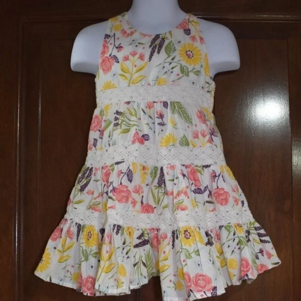 Little Girls Sun Dress Size 2T Floral Summer Sleeveless